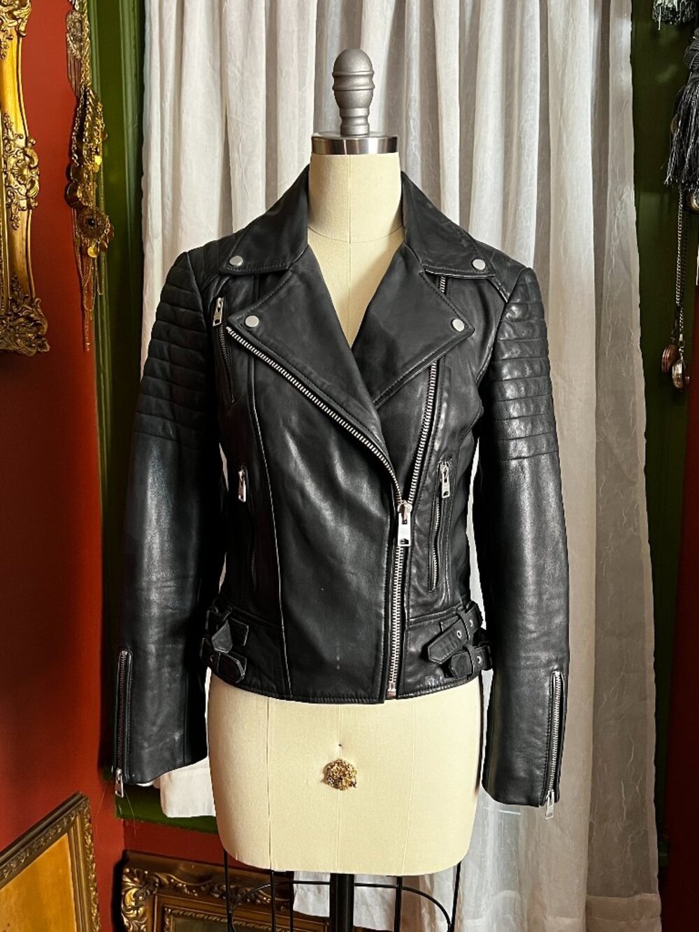 All Saints Papin Lamb Leather Jacket
